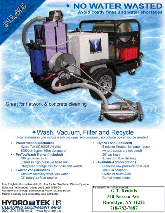 Hydrotek special, pressure washer,mobile pressure washer system, concrete cleaning system, specials, four in one pressure washer system, pressure washer system